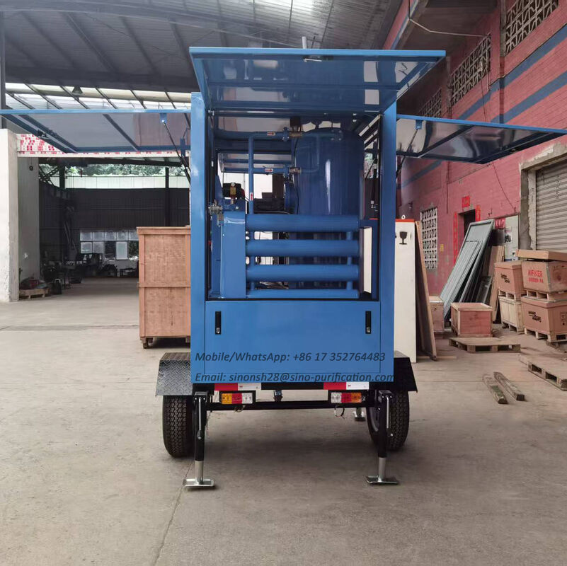 Outdoor Canopy Type Transformer Oil Purifier With Trailer 6000 Liter Per Hour
