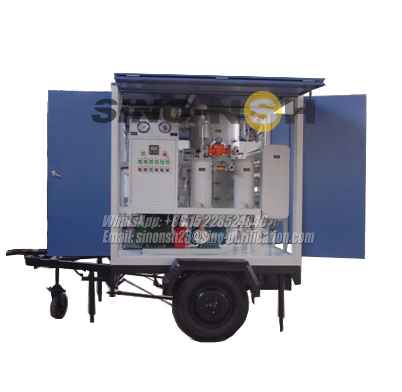 Outdoor Rainproof  High Vacuum Transformer Oil Purifier Roadworthy Trailer Metal Enclosure
